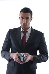 Image showing Business man holding money