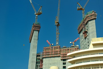 Image showing Construction site with crane