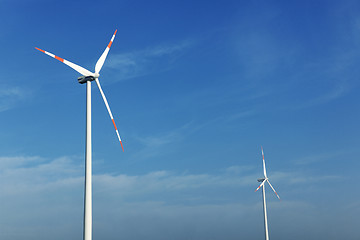 Image showing wind turbine generating eco electricity