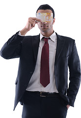 Image showing Business man holding money