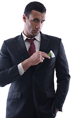 Image showing Business man holding money