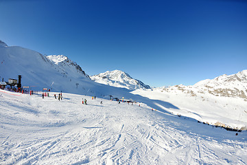 Image showing High mountains under snow in the winter