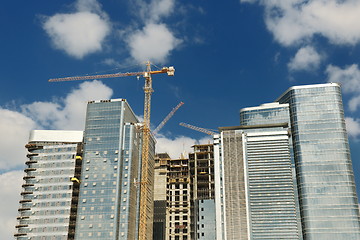 Image showing Construction site with crane