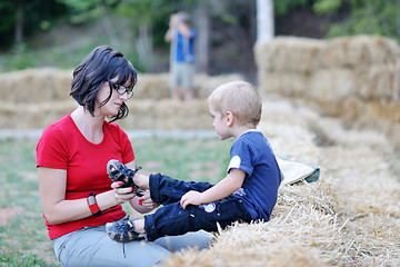 Image showing woman and child have fun outdoor