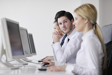 Image showing business people group working in customer and help desk office