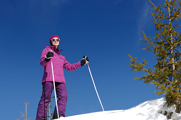 Image showing winter woman ski