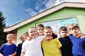 Image showing preschool  kids outdoor have fun