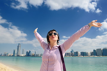 Image showing happy tourist woman