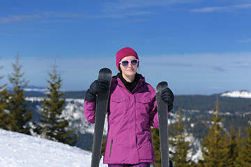 Image showing winter woman ski