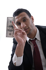 Image showing Business man holding money