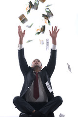 Image showing Business man holding money