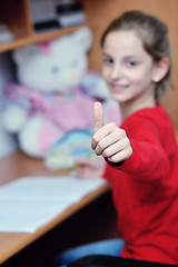 Image showing girl doing homework