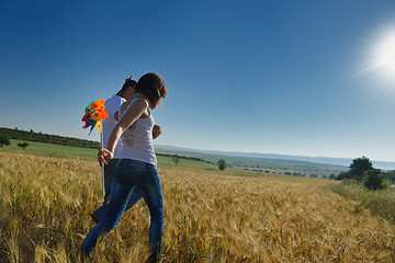 Image showing happy couple in wheat field