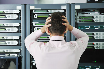 Image showing system fail situation in network server room