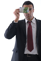 Image showing Business man holding money