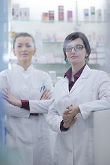 Image showing team of pharmacist chemist woman  in pharmacy drugstore