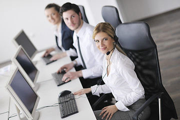 Image showing business people group working in customer and help desk office