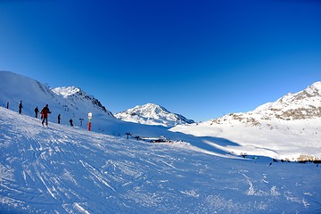 Image showing High mountains under snow in the winter