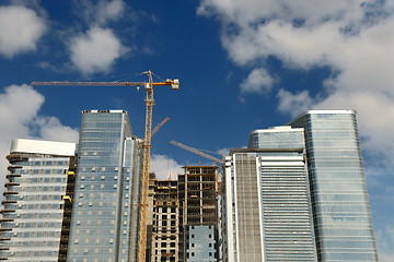 Image showing Construction site with crane