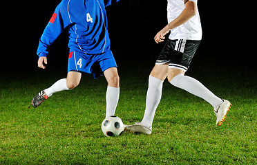 Image showing football players in action for the ball