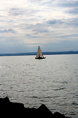 Image showing Boat at lake Balaton