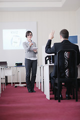 Image showing business people group on seminar