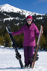 Image showing winter woman ski