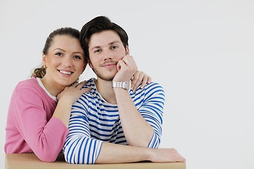 Image showing Young couple moving in new house