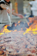 Image showing Barbecue with chicken  grill