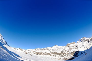 Image showing High mountains under snow in the winter