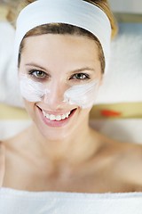 Image showing Beautiful young woman in spa