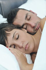 Image showing young couple have good time in their bedroom