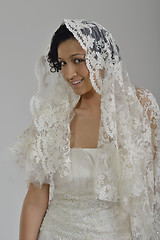 Image showing Portrait of a beautiful woman dressed as a bride