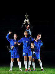 Image showing football players celebrating the victory