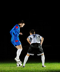 Image showing football players in action for the ball