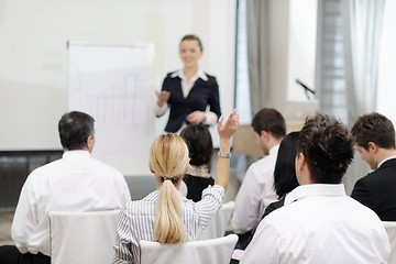 Image showing business woman giving presentation