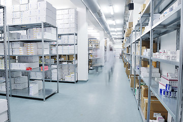 Image showing medical factory  supplies storage indoor