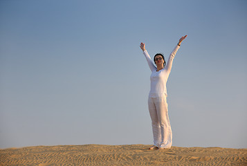 Image showing woman relax in desert