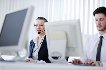 Image showing business people group working in customer and help desk office