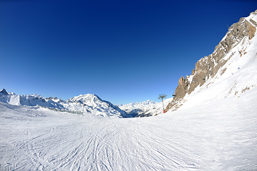 Image showing High mountains under snow in the winter