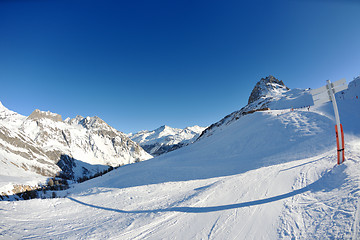 Image showing High mountains under snow in the winter