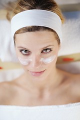 Image showing Beautiful young woman in spa