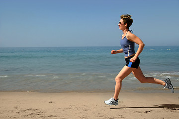 Image showing Exercising on the beach