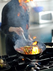 Image showing chef preparing meal