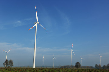 Image showing wind turbine generating eco electricity