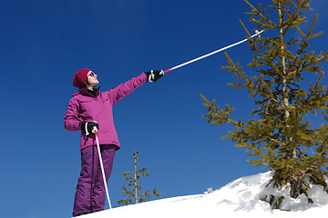 Image showing winter woman ski