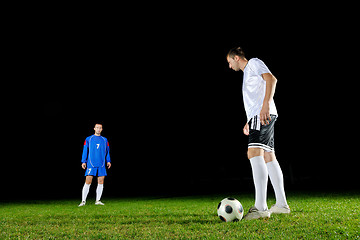 Image showing football players in action for the ball