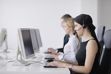 Image showing business people group working in customer and help desk office