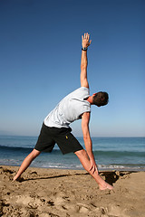 Image showing Beach yoga