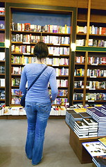 Image showing female in library